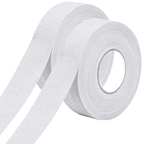 2 Rotoli Nastro Hockey, 54 Yarde Hockey Nastro Mazze, Nastro Grip per Racchette Tennis, Nastro Assorbente in Tessuto Racchetta Squash per Overgrip,Corda Saltare,Badminton,Impugnatura Racchetta (Bianca