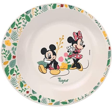Tigex Assiette creuse | Assiette de repas profonde | Idéale pour l’alimentation diversifiée | Produit adapté au lave-vaisselle et au micro-ondes | Minnie et Mickey Mouse