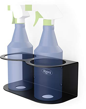 Koova 2 All-Purpose Spray Bottle Holder | Easy Install Wall Mount Hardware Included | Heavy-Duty Powder Coated Steel Storage Rack for Garage And Home | Craft Workspace Paint Bottle Organizer USA Made