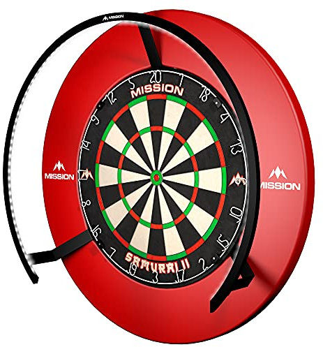 Mission Darts TOR270 Torus 270 Dartscheibe, LED-Beleuchtungssystem mit leicht zugänglichem Bereich für uneingeschränktes Spielen, sandgestrahltes Schwarz