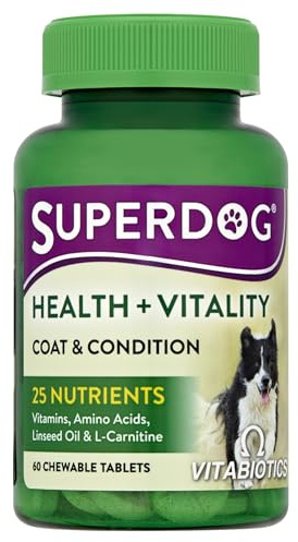 Vitabiotics Superdog Health and Vitality | Comprehensive Supplement For Dogs, with Linseed Oil, Ginseng & Vitamins A, C, D & E | From UK's No.1 Vitamin Company