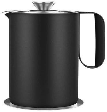 Grasera De Carne ，con Filtro, Asa Y Tapa，negro Blanco Aceitera Con Colador Para Conservación De Aceite De Acero Inoxidable， Recipiente Para Carne， Guardar Grasa，recipiente De Cocina