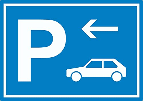 Auto PKW Parkplatz Aufkleber mit Richtungspfeil links waagerecht A5 (148x210mm)