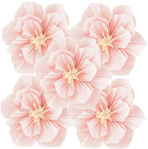 Haowul 5pcs Blumen Künstliche Papierblumen, Handgefertigte Blumen, Große Krepppapierblumen Für Die Hochzeitskulisse, Geburtstagsfeier, Baby -kindergärten -Dekoration