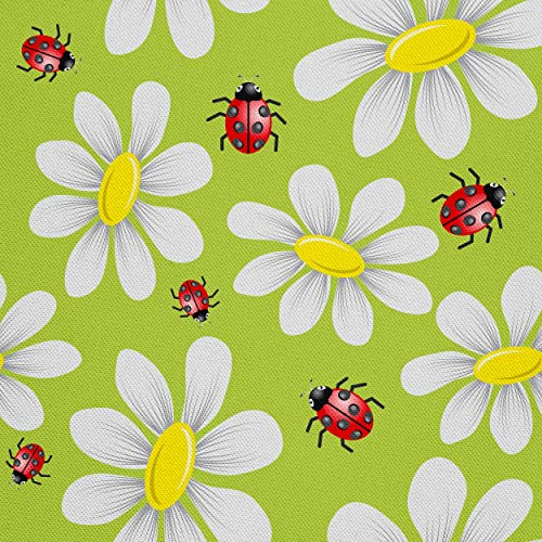HEKO PANELS Stoff Oxford wasserdicht, Gänseblümchen, 1 Meter 155 x 100 cm | Dekostoffe zum Nähen und Handwerken, blickdichte Möbelstoffe, Nähstoffe DIY, als Meterware erhältlich