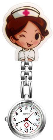 Avaner Krankenschwesteruhr Cartoon Taschenuhr mit Clip Schwesteruhr Kitteluhr FOB Uhr Pflegeruhr Anlog Quarzuhr für Arzt Doktor Krankenschwester Medical