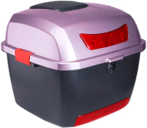 SEVEEZ Universal Motorradkoffer Top Case, Wasserdicht Dauerhaft Top Box Heckkoffer Motorrad Roller Gepäckträger Mit Top-Schloss & Befestigungsmaterial (Color : Purple, Size : 29x24.5x30cm)