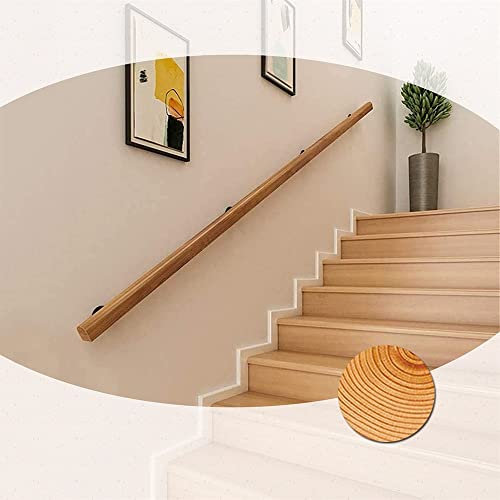 XFAK Holz Handlauf Innen Treppengeländer Rustikales Wandhandlauf Massivholz Geländer Anti-Rutsch Holzgeländer Für Treppen Korridor Loft (50cm-300cm) (Size : 2.6ft/80cm)