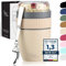 Milu Cereal Cup to go 400ml I insulated yoghurt cup for muesli I leak-proof cup with spoon for yoghurt/porridge (Beige)