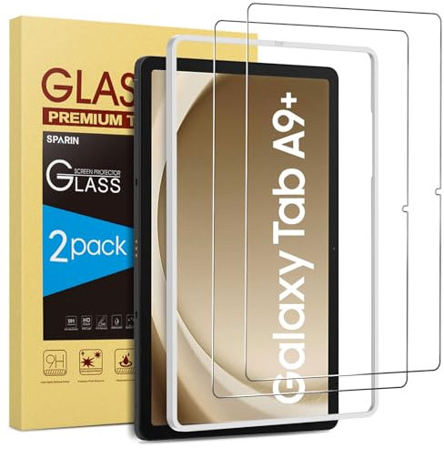 SPARIN Screen Protector for Samsung Galaxy Tab A11 Plus 11 inch 2025 / A9 Plus 11 inch 2023, 9H Tempered Glass Film for Galaxy Tab A11+/ A9+, 2 Pack, Installation Alignment Frame Included