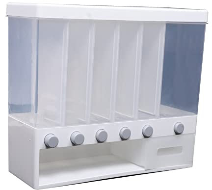 Froulaland 10kg Küchen Getreidebehälter Trockenfutterspender Wandbehälter Müslispender Zucker Mehl Aufbewahrung Vorratsbehälter für Küche Reisbehälter Reisbox weiß