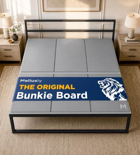 Meliusly Low Profile Bunkie Board King Size (76x80) - Non-Slip Breathable Bed Support Board for Slatted Bed Frame, Anti-Sag Under Bed Support, Noise Minimizing Moisture Resistant Bed Board