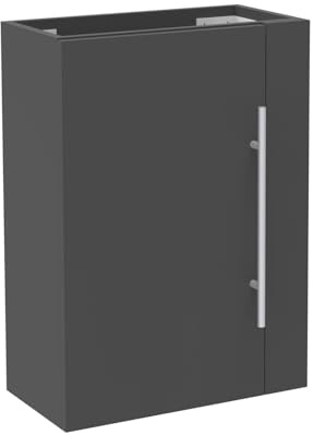 Aica Sanitär Waschbeckenunterschrank 45cm MDF Unterschrank Badschrank kleines Badmöbel für Gäste WC Matt Dunkelgrau