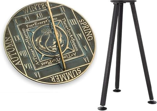 ANTIQUEMEDIEVAL Season Cycle Messing-Sonnenuhr mit Ständer, 25,4 cm Durchmesser