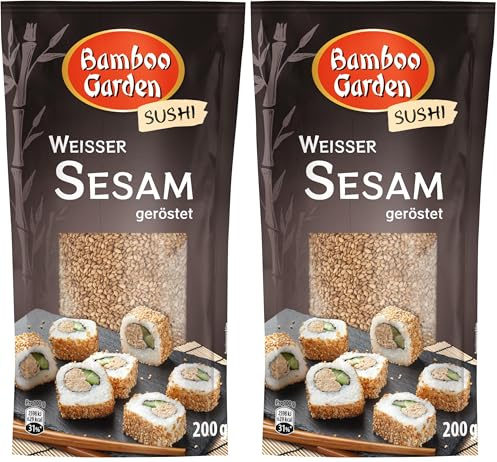 Bamboo Garden Sesam weiß geröstet, 200 g 1154500 (Verpackungsdesign kann abweichen) (Packung mit 2)