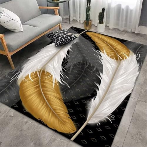 RUGMRZ Terrasse Teppich Moderne Geometrie, Mode, Einfachheit, Wohnzimmer, Sofa, Schlafzimmer, Anti-Rutsch Kuschelteppich Kinderzimmer Schwarz Teppich Rutschstopp Teppich Baby 200X300CM