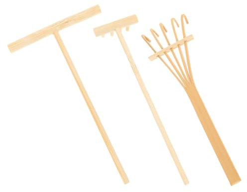 ERINGOGO Zen Garden Rake Miniature Sand Rakes for Desktop Meditation Sand Tray Gardening Tools 3pcs Set for Zen Garden Decoration