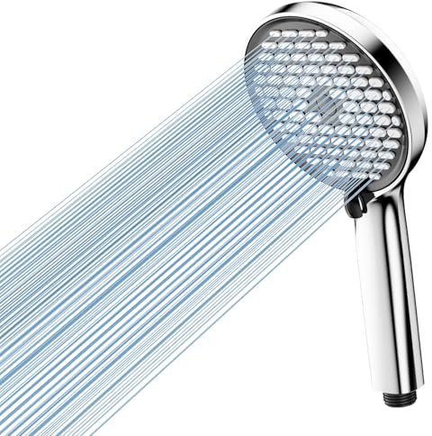 Cobbe High Pressure Shower Head with 6 Spray Modes, Independent Waterway Design, No Metal Leaching, Universal Powerful Handheld Showerhead for Low Water Pressure, Chrome/Black