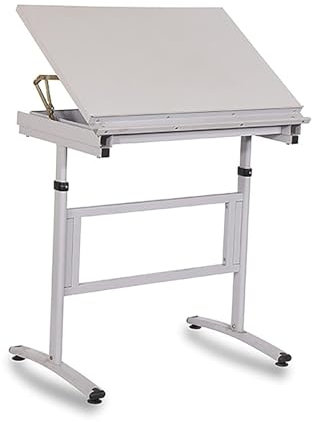 KHYTEBV Verstellbarer Zeichentisch zum Malen und Zeichnen, ergonomischer Kunstarbeitsplatz mit neigbarer Oberfläche, großer Arbeitsbereich für Ingenieurwesen und Grafik