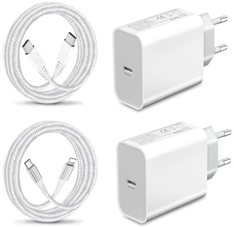 45W Caricatore iPhone,USB C Caricabatterie e Cavo per Apple iPad Pro 12.9 11 10.2 9.7,Air 2 3 4 5,iPad 10th 11th 2020 2021 2022 2024,Mini 3/4/5/6,iPhone 17 15 16 14 13 12 Pro Max Presa Ricarica Rapida