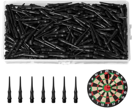 runxsam 300 Pièces Pointes de Fléchettes en Plastique, Fléchettes Pointes de Rechange, Pointe Flechette Souples avec Filetage 2BA pour Fléchette en Souples, avec Boîte de Rangement