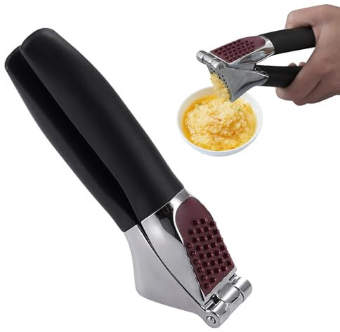 Presse-Ail Hachoir Multifonction - Broyeur Manuel d'Ail avec Mécanisme Écrasement | Alliage de Zinc avec Poignée Ergonomique, Accessoire de Cuisine Lavable au Lave-Vaisselle pour Gingembre et Noix