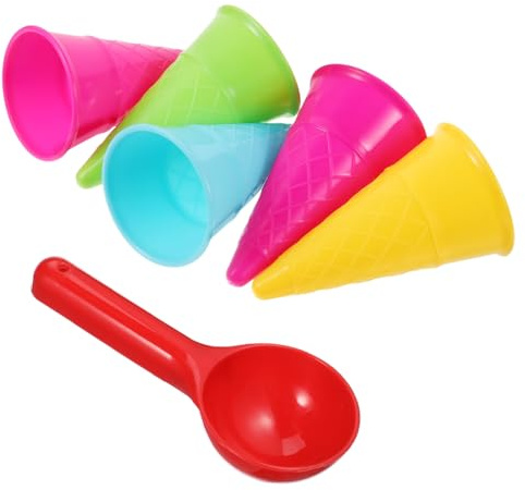 Toddmomy 2 Sets Seaside Beach Set Ice Cream Cones Scoop for Random Colors for Beach Park Activities Develops Motor Skills Random Color