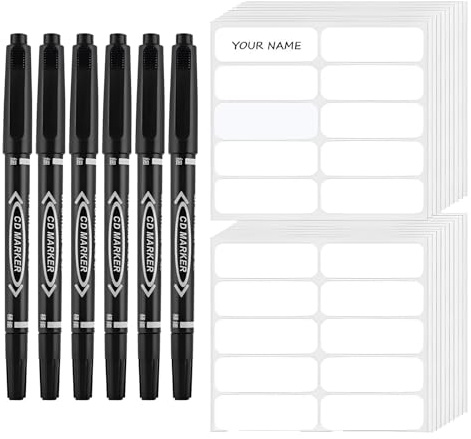 250Pcs Beschriftung Schulsachen, Klebeetiketten Namen Kinder Für Kleidung Mit 6 Pcs Stift, Wasserfest namensaufkleber Kinder Kleidung, Stark Klebend Langlebige Für Geeignet für Kindergarten Kleidung