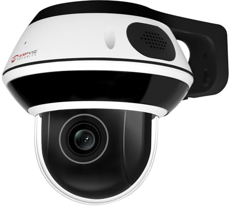 Anpviz 8MP Telecamera PTZ IP PoE Esterno, Zoom Ottico 5X, Sensore da 1/2,8, Riconoscimento di Persone/Veicoli, H 350° V 90°, Slot per Scheda SD da 512GB, 30m Visione Notturna a Infrarossi(U Series)
