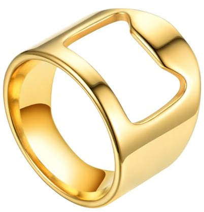 Anillo de abrebotellas de camarero,Anillo Abrebotellas - Bartender de acero de titanio,Anillo de barman de acero de titanio, abrebotellas de cerveza portátil creativo para camareros