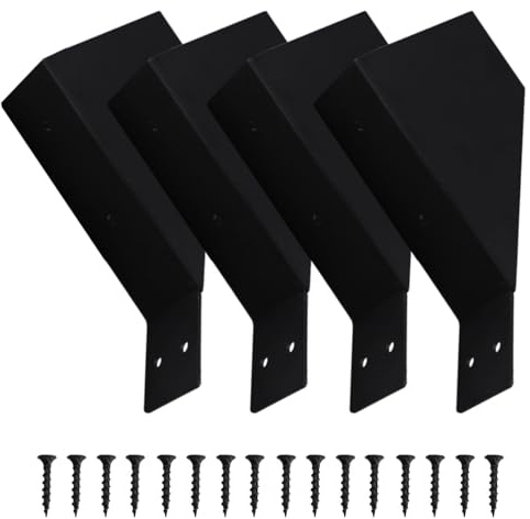 Pergola Brackets Set for 2x4 Wood Posts, Heavy Duty 45 Degree Angle Supports with Complete Screws for Easy Use (4pcs)