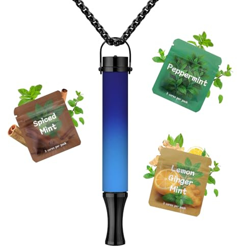 Atemhalskette Farbverläufe, Einstellbare Resistance Atemtrainer mit Wechselbare Geschmack Filter, Modedesign Ideal als für Geschenkanlässe, Tragbar für Alltag und Reisen