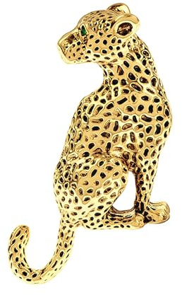 Auroriel Vintage Leopard Revers Brosche Anstecknadel Für Damen Und Herren Mode Punk Strass Tier Gepard Kragen Anzüge Jacken Mäntel Kleider Rucksäcke Anstecker Gotisch