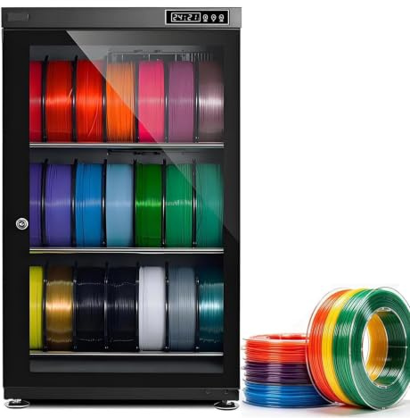 LSBHPPD Gabinete Seco Filamento,Estante para Filamento Tapa Transparente,Soporte para Bobinas Filamento 2 O 3 Niveles,Deshidratador Filamento Compatible con Pla Petg TPU Abs 115L