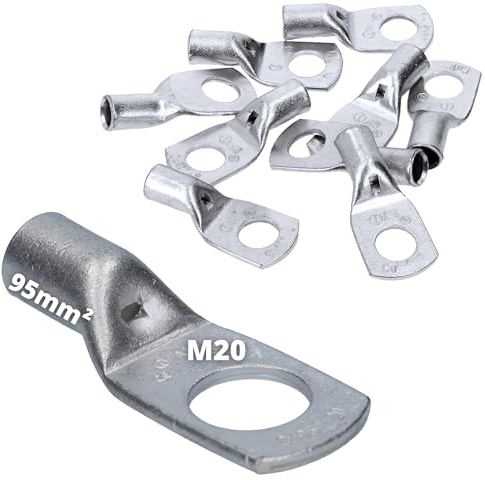 Kalitec A19-M20 - Capicorda tubolare, 95 mm², M20, non isolati, in rame stagnato