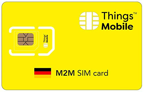 Tarjeta SIM M2M Alemania -Things Mobile - Cobertura Global, Red multioperador GSM/2G/3G/4G LTE, sin costos fijos, sin vencimiento con tarifas competitivas. 10 € de crédito Incluido