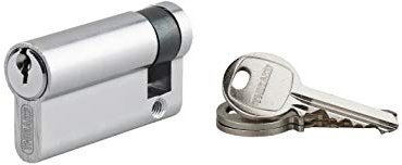 Mezzo Cilindro europeo per serratura Ecopro, 50x10mm, anti estrazione, 3 chiavi, finitura cromata - THIRARD