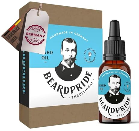 Beardpride® Premium Bartöl | Für Bartpflege und Hautpflege | Unterstützt deinen Bart beim Wachstum | Für einen spürbar weicheren und glatteren Bart | Handgefertigt aus 100% kaltgepressten Bio Ölen