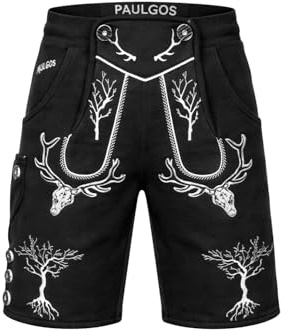 PAULGOS Herren Trachten Jogginghose JOK6, Optik Trachten Lederhose, Gr.S-5XL