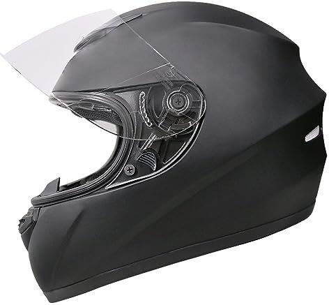 Zorax ZOR-819 Mattschwarz L (59–60 cm) Integral-Motorradhelm Motorradhelm, ECE 2206-Zulassung