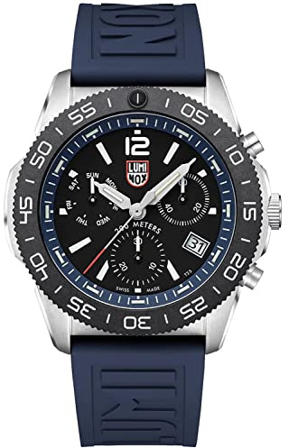 Luminox män analog schweizisk kvartsklocka med gummirem XS.3143, BLÅ, Dykare, sport