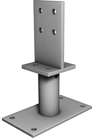 Pollmann®Baubeschläge 4951200 Pfostenträger mit Schwert zum Aufschrauben, Höhe 200 mm, feuerverzinkt