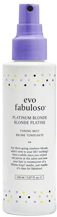 EVO Fabuloso Platinum Toning Mist - Leave-In Heat Protection Hair Toner for Blonde & Grey Hair - Tones, Protects & Detangles - 4.7 fl oz