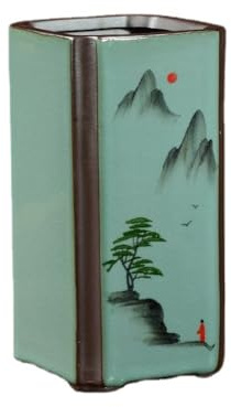 YTDJJWLS Pot de fleurs en céramique 18 cm pour orchidée spéciale pot carré haut tube style chinois ménage