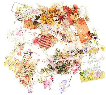 4 Packungen Handkonto dekorative Aufkleber selbstklebende Aufkleber Blumendekorationen Frauen anwesend Journal-Ornament Haustier Applikationen Aufkleberpaket Sammelalbum Kind