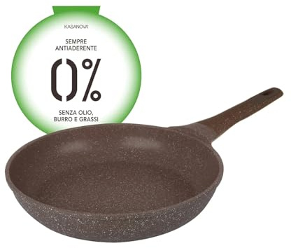 KASANOVA Padella 28 cm antiaderente 0 grassi marrone Cottura