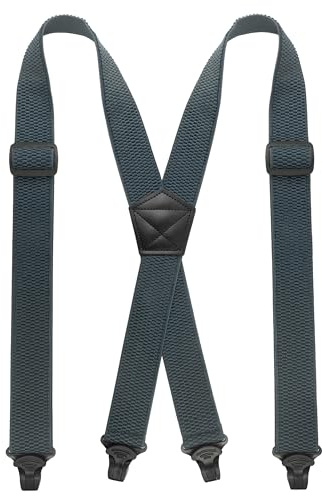 JEMYGINS Hidden Grey Suspenders for Men Under Clothes - Free Yourself from Troublesome Waistbands(1.48 Wide)