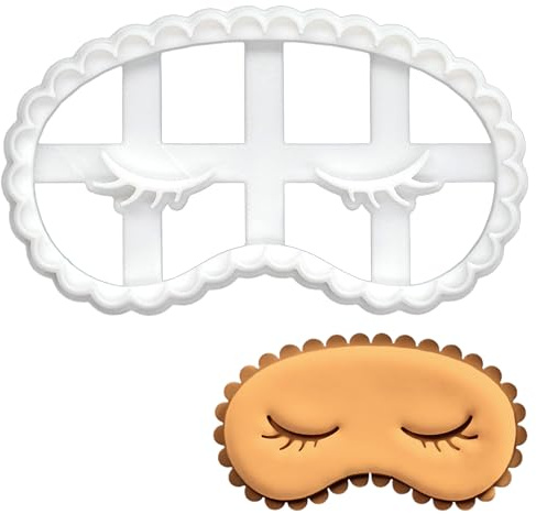 BAKERLOGY Schlafende Augenmaske Ausstechform - Detailliertes Keksausstecher-Design zum Backen und Basteln, ideal für Fondant, Teig, Ton