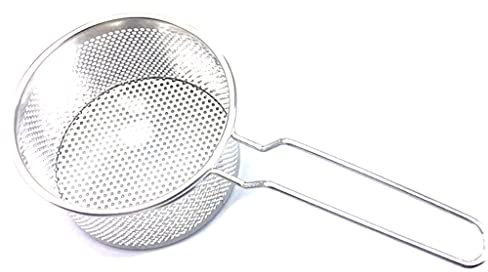 Panier à friture à chaud en acier inoxydable, filtre à poêle, passoire alimentaire, maille de tamis de fuite d'huile (couleur: comme indiqué, taille: taille unique) (comme indiqué, taille unique)