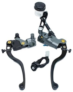 TASEKI Bremshebel Motorrad Hebel 22mm Universal 19mm Kolben Für Racing Street Bike Für Kawasaki 19rcs Barsch Linie Kupplung Bremse Master Zylinder Hebel Kupplungsbremshebel(Grey one Pair)